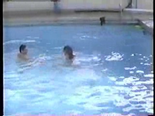 Sammy Jane in the pool