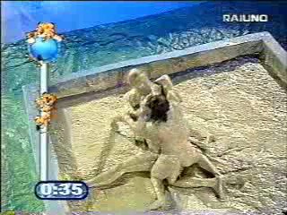 Mud wrestling (2 girls against 1 guy)