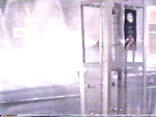 woman goes through car wash