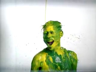 Funny commentary with paint shower