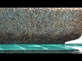 Jimmy Choo in the pool