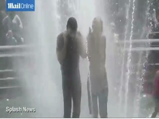 Celebrity fountain splashing
