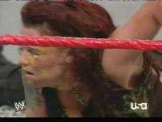 wwe:- Lita sprayed in the face with mustard