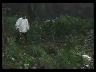 girl in wedding dress in bog