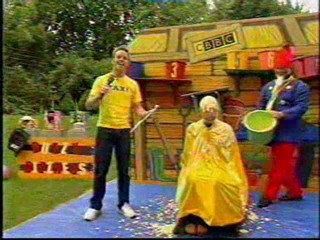 TV Presenter gunged and soaking from Generation Game