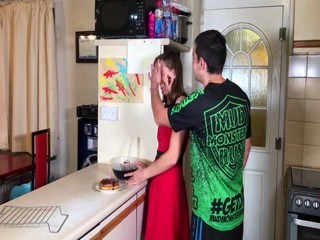 Very Sexy Messy Girl playing with Chocolate and Cream