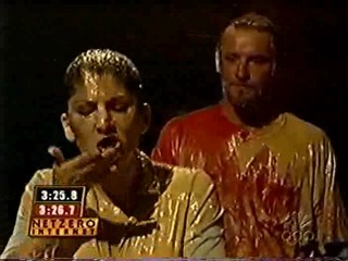 Fear Factor Bobbing In Cheese (Blue Shirt Girl)