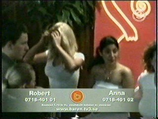 Three girls get wet on a TV show