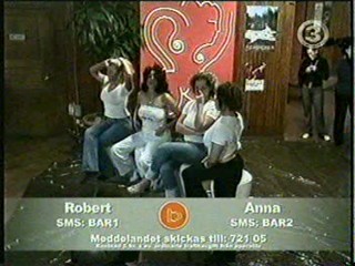 Three girls get wet on a TV show