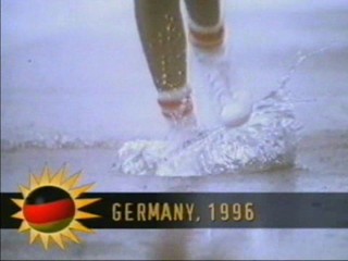 Katerina Witt getting very wet in the rain