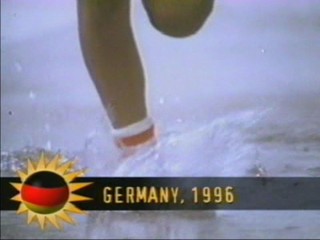 Katerina Witt getting very wet in the rain