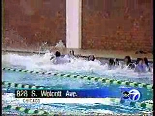 Chicago TV news - Nurses pool dunk