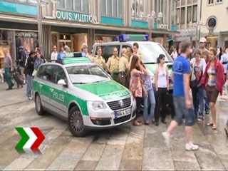 Water battle in Cologne, Germany
