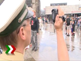 Water battle in Cologne, Germany