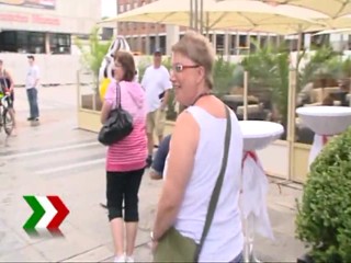 Water battle in Cologne, Germany