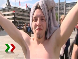 Water battle in Cologne, Germany