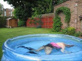 WetMar - Pink Dress & boots in the pool