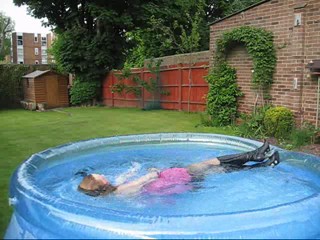 WetMar - Pink Dress & boots in the pool