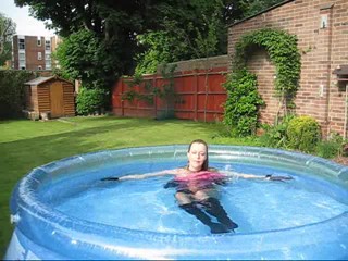 WetMar - Pink Dress & boots in the pool