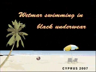 Wetmar swimming in black underwear in Cyprus