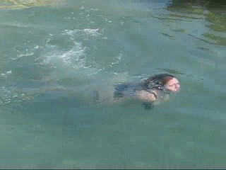 Wetmar swimming in black underwear in Cyprus