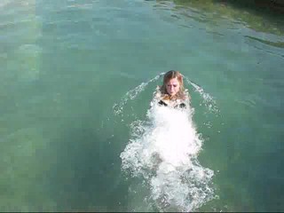 Wetmar swimming in black underwear in Cyprus